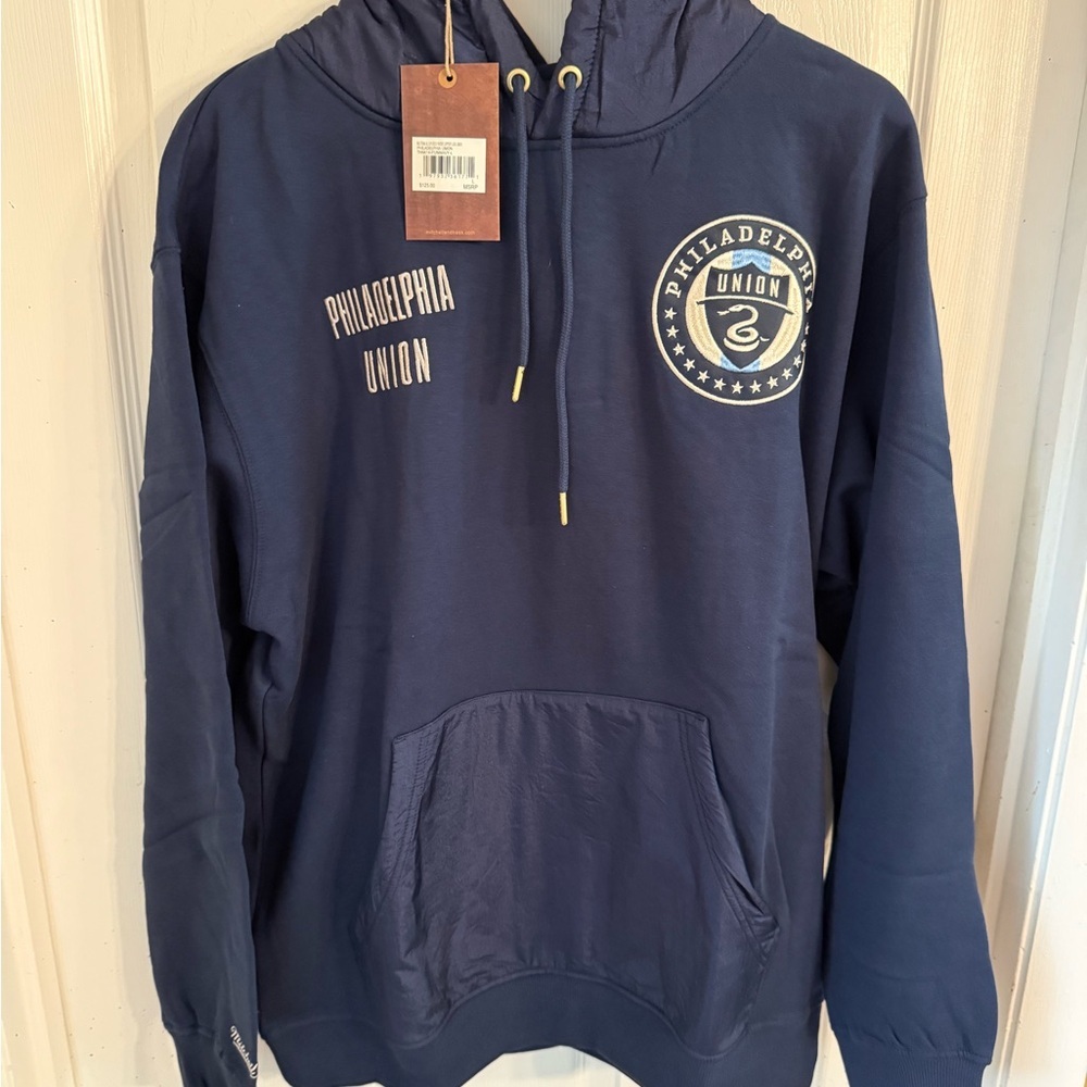 Mitchell & Ness Philadelphia Hoodie w/ water repellent hood SZ L SOLD OUT RARE